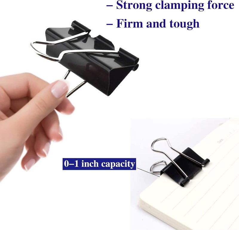 Aellabus Large Binder Clips 2 Inch (72 Pack), Extra Large Binder Clips Big Paper Clamps Giant Clips for Office and Home Supplies, Black - Image 3